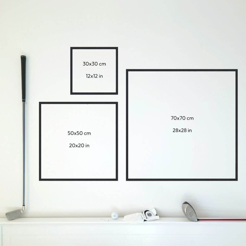 golf wall art with three frame sizes
