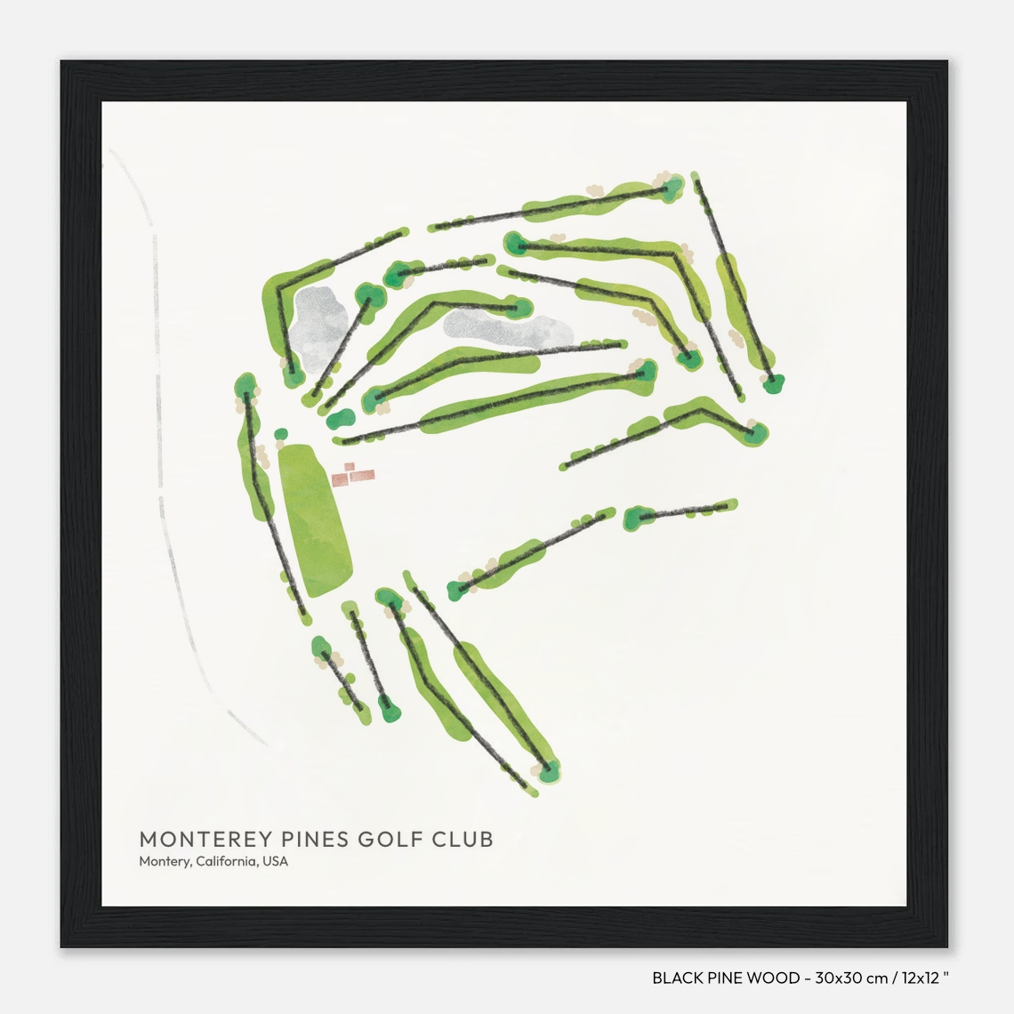 golf gift idea, souvenir, exclusive golf wall art, Monterey Pines Golf Club